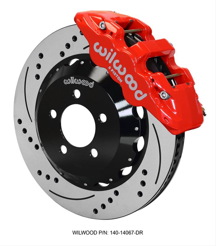 AERO6 Red Big Brake Front Slotted-Drilled Kit 12-16 Challenger